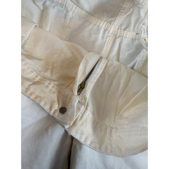 VINTAGE Indurall Paints Shorts Mens Size 38 Cream Workwear Carpenter Utility - Picture 5 of 5